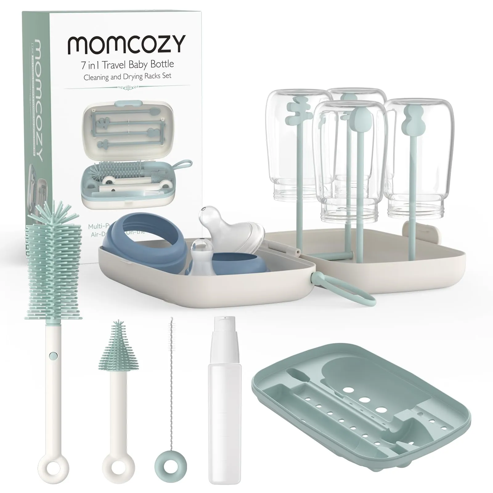 Bottle brush set for newborn bottle cleaning