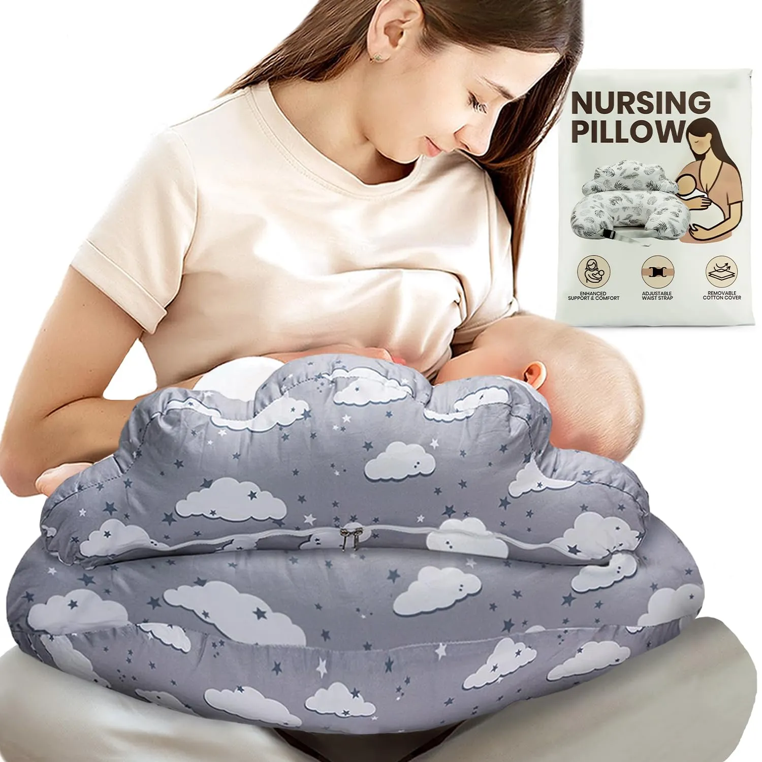 Nursing pillow for newborn feeding support at home