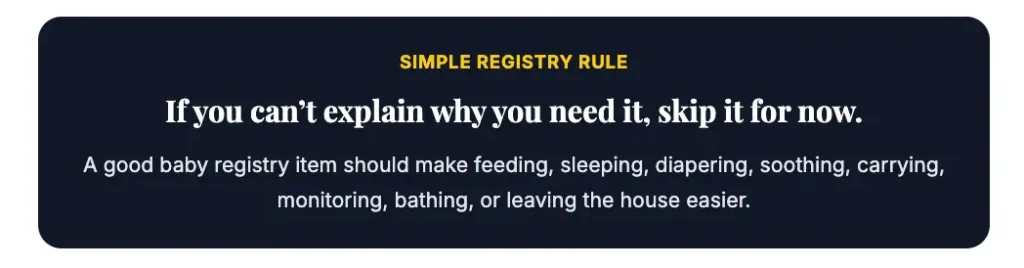 simple baby registry rule for avoiding unnecessary baby gadgets