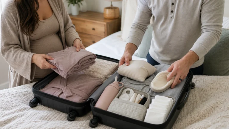 Expectant parents packing C section hospital bag must haves for a scheduled hospital stay