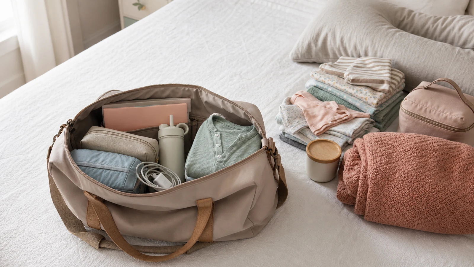 What not to pack in hospital bag items separated from a lighter delivery bag